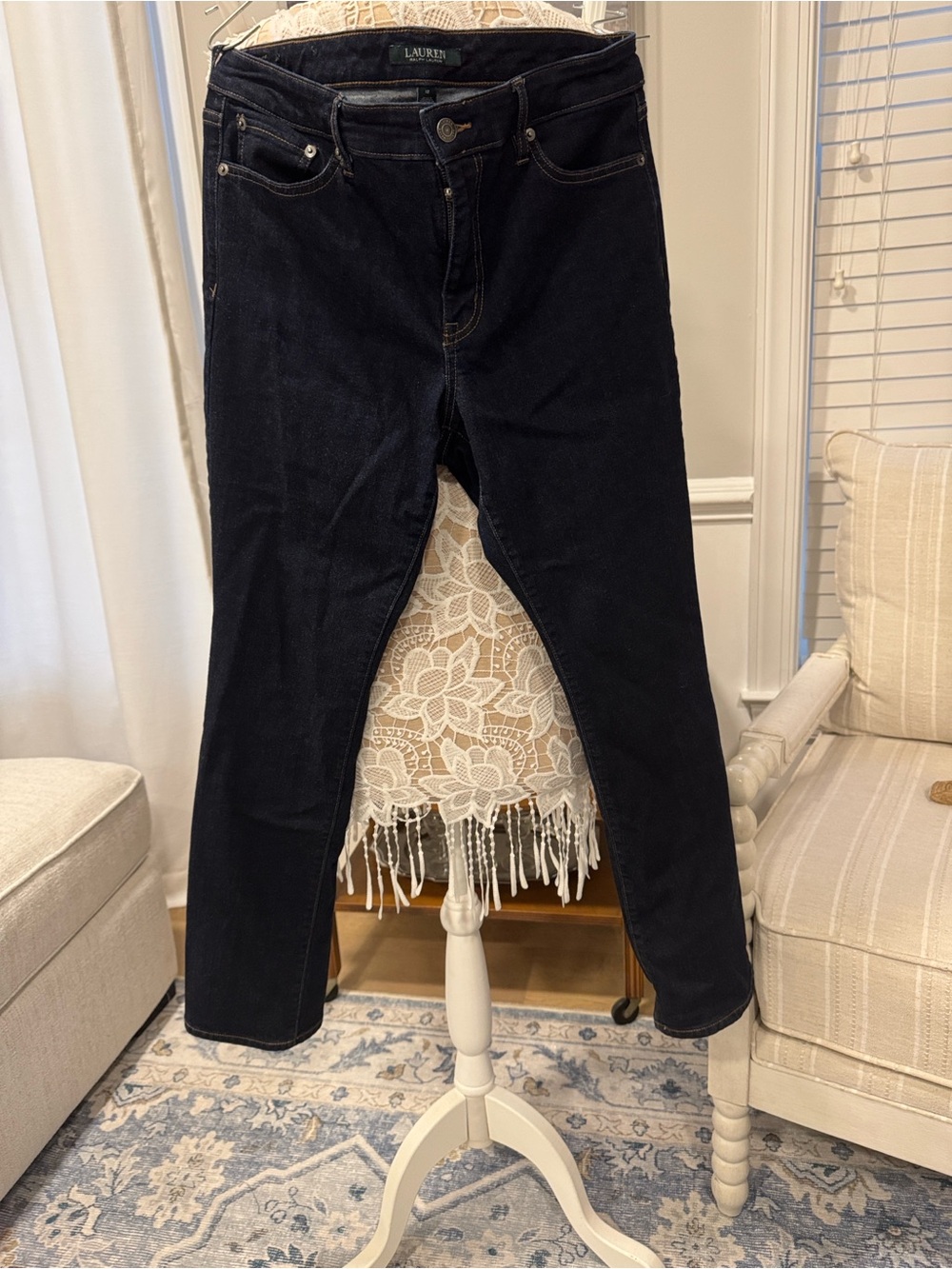 Ralph Lauren Women's Classic Straight Leg Dark Wash Jeans size 12